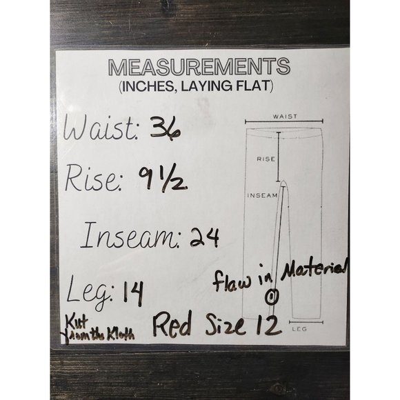 Kut from the Kloth Womens Red Casual Capri Pants Sz 12‎ (small flaw on inseam) - Picture 7 of 7